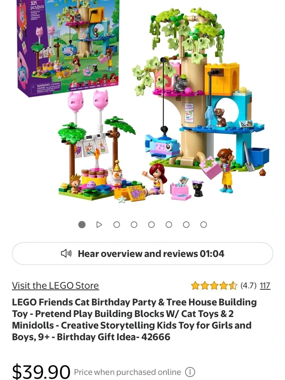 Lego Friends Cat Birthday Party & Treehouse Building